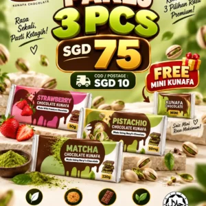 COMBO 3 (Pistachio & chocolate)(Matcha & Chocolate)(Strawberry & Chocolate) + FREE mini pack