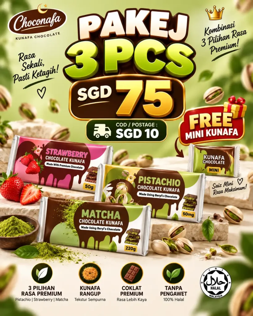 COMBO 3 (Pistachio & chocolate)(Matcha & Chocolate)(Strawberry & Chocolate) + FREE mini pack